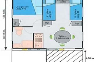 Plan du chalet campéco 4 personnes - Agrandir l'image 9 sur 9, fenêtre modale